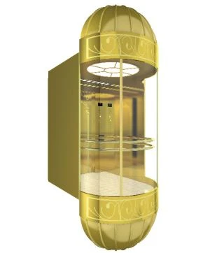 Thang máy toàn cảnh bằng thép không gỉ gương Titan